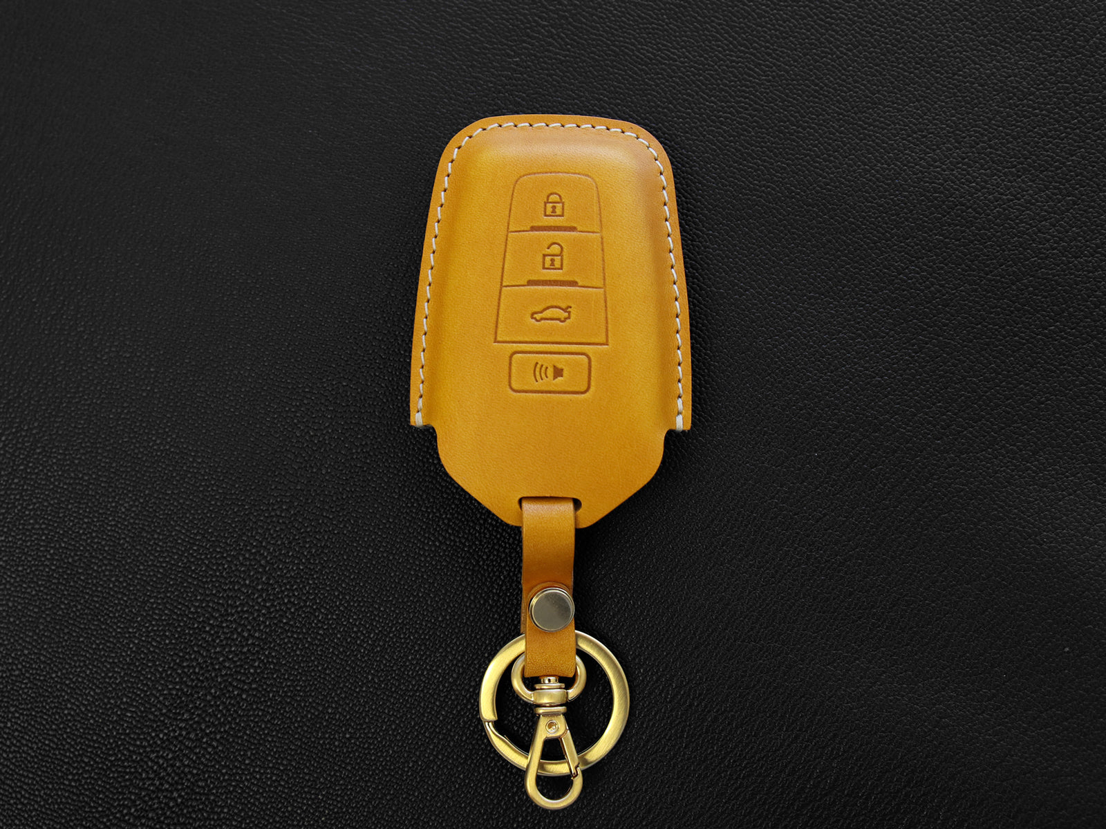 Toyota [1] Leather Key Case - C-HR Camry Prius 4Runner - Italian Leather - Handcrafted in USA
