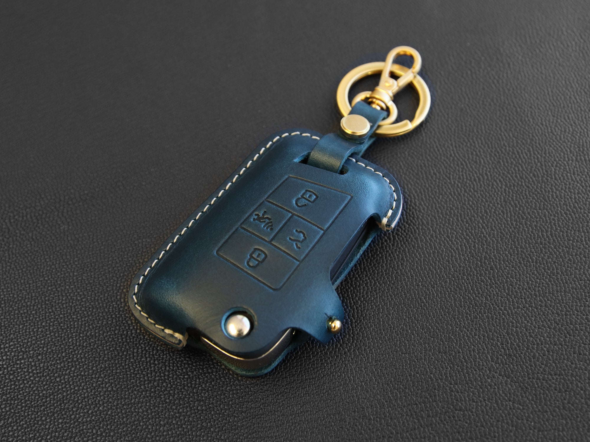 Volkswagen [1] Key Fob Leather Case - VW GOLF MK7 Passat Tiguan Skoda Octavia