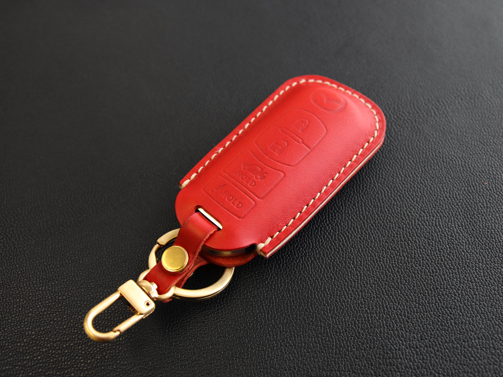 Mazda [1-4] Key Fob Cover Case Leather Sleeve Keyless Entry - Mazda 3 6 CX-7 CX-9 MX-5 Miata - 4 Buttons Smart Key -Italian Leather