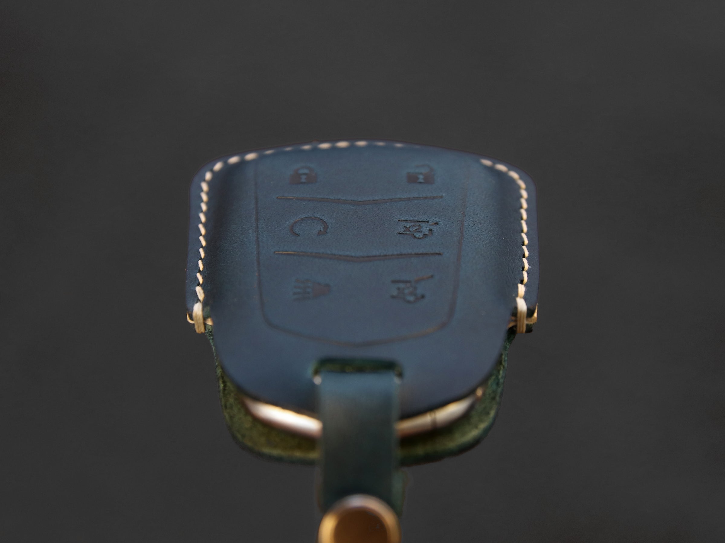 Cadillac [1-6] Key Fob Leather Case Fits Escalade - Italian Veg-Tanned Leather - 6 Buttons
