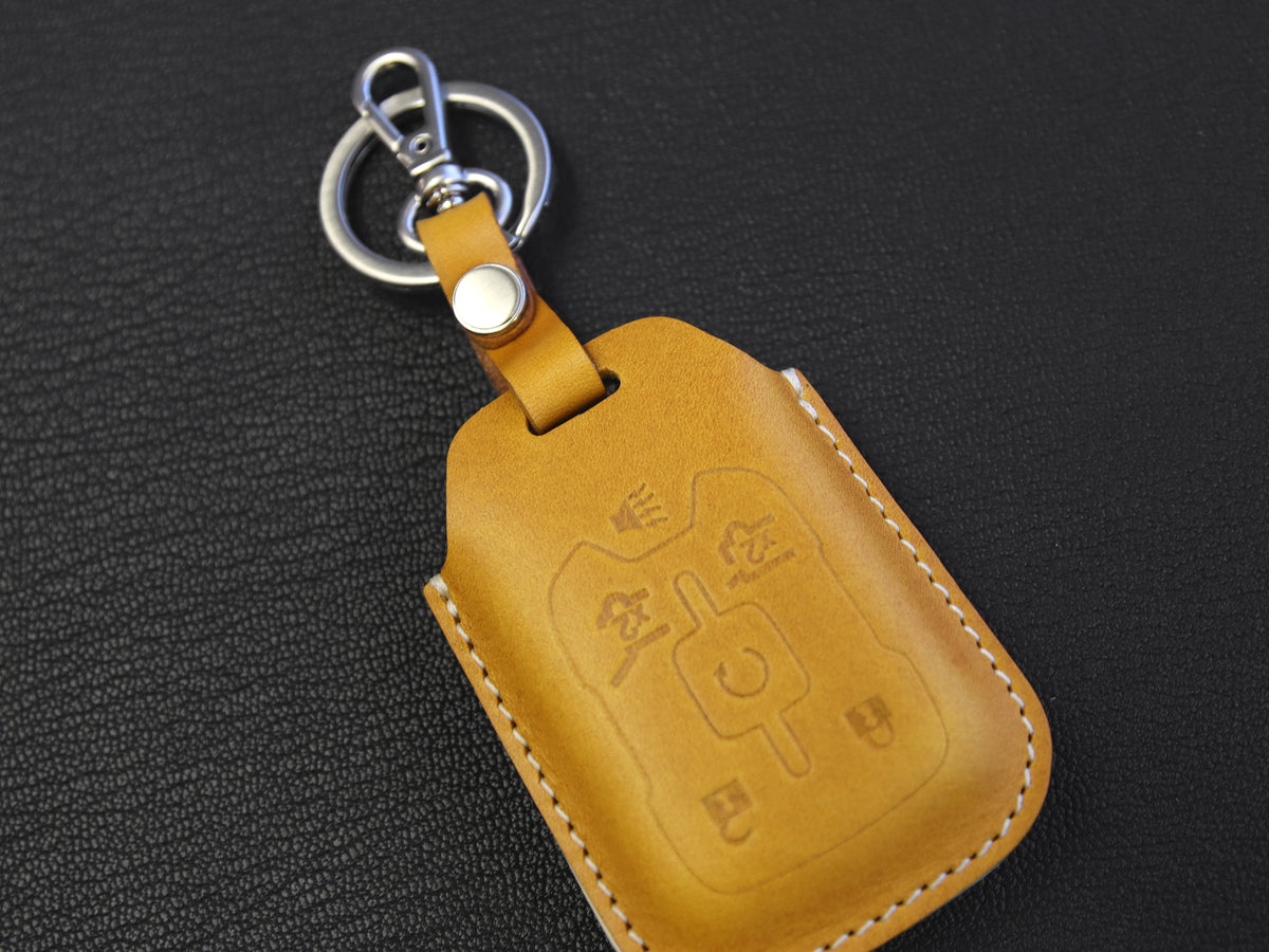 Chevrolet / GMC [1-6]  Key Fob Cover - Tahoe, Suburban / Yukon  - Italian Veg-Tanned Leather -6 Buttons