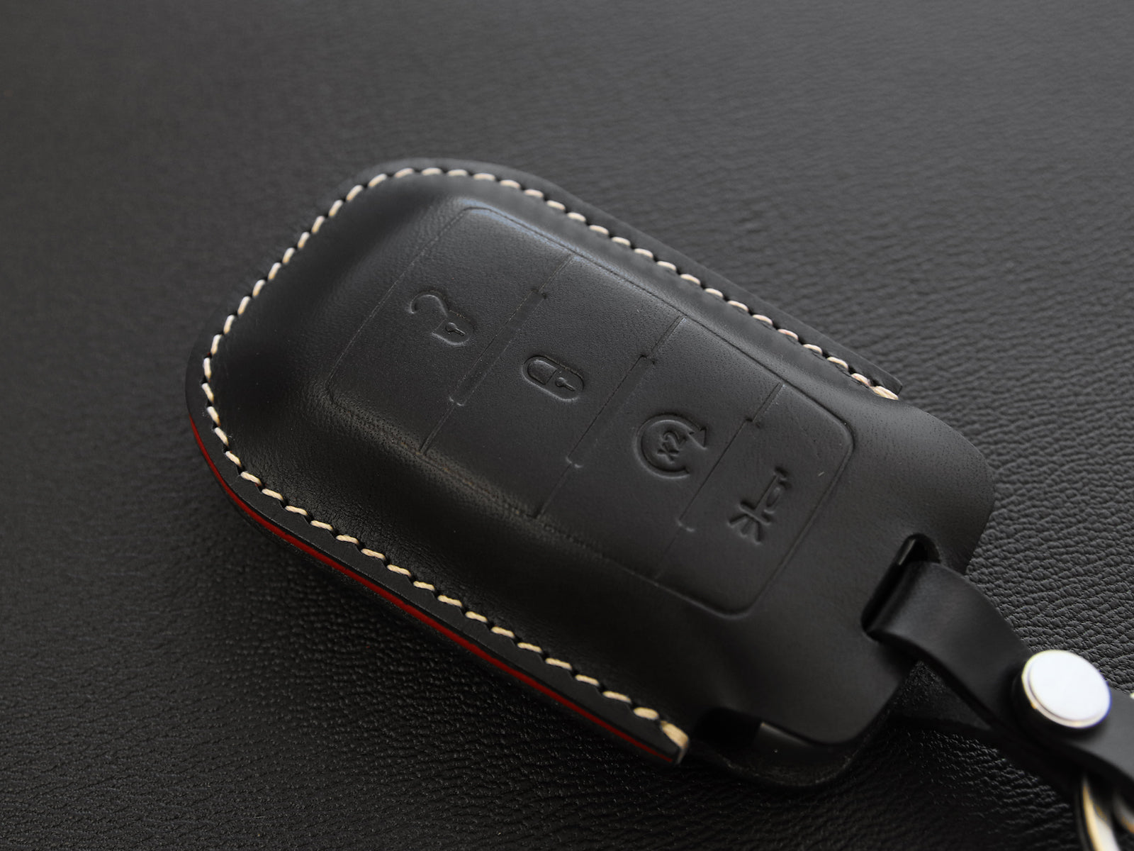 RAM [1-4] Leather Key Fob Cover -1500 2500 3500 - Italian Veg-Tanned Leather - 4 Buttons