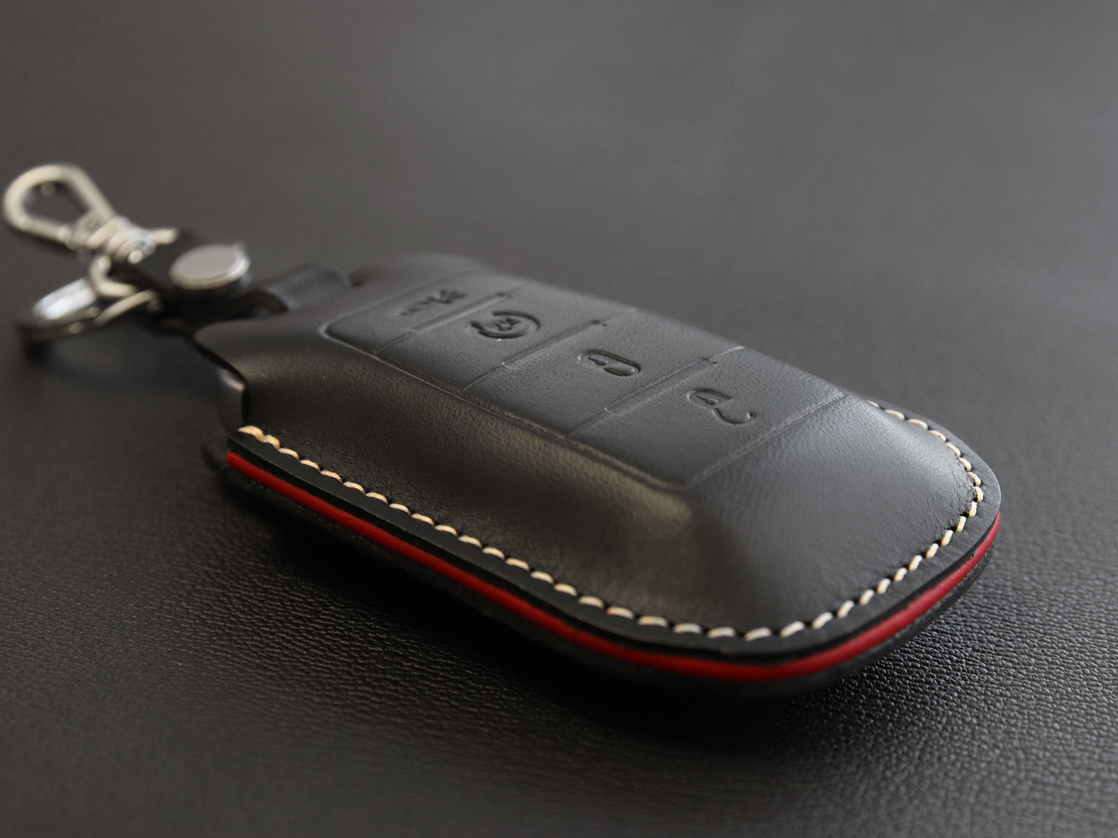 RAM [1-4] Leather Key Fob Cover -1500 2500 3500 - Italian Veg-Tanned Leather - 4 Buttons