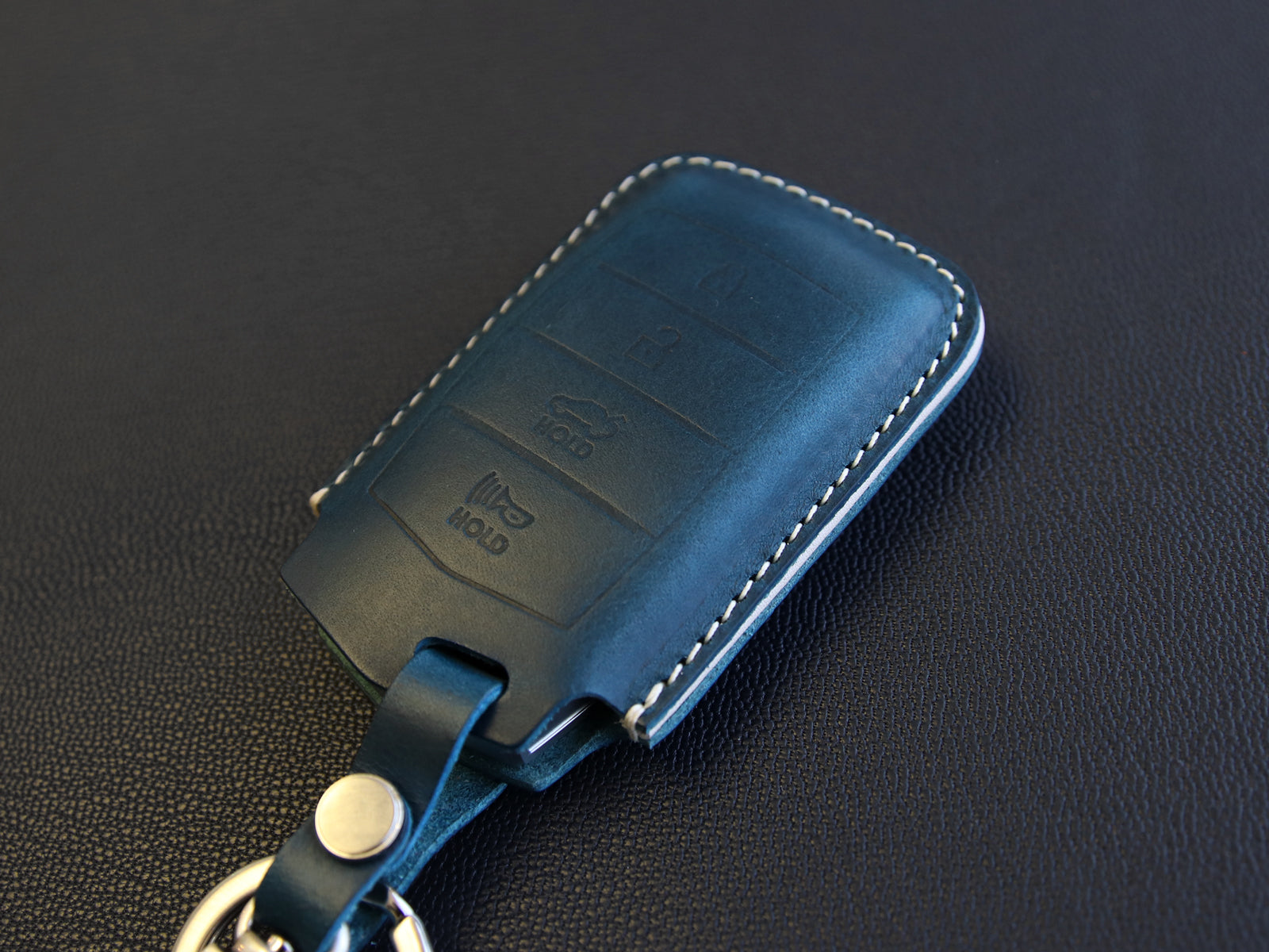 Genesis [1-4] Leather Key fob Cover- G70 G80 G90 Keycase Remote key Sleeve - Italian Leather