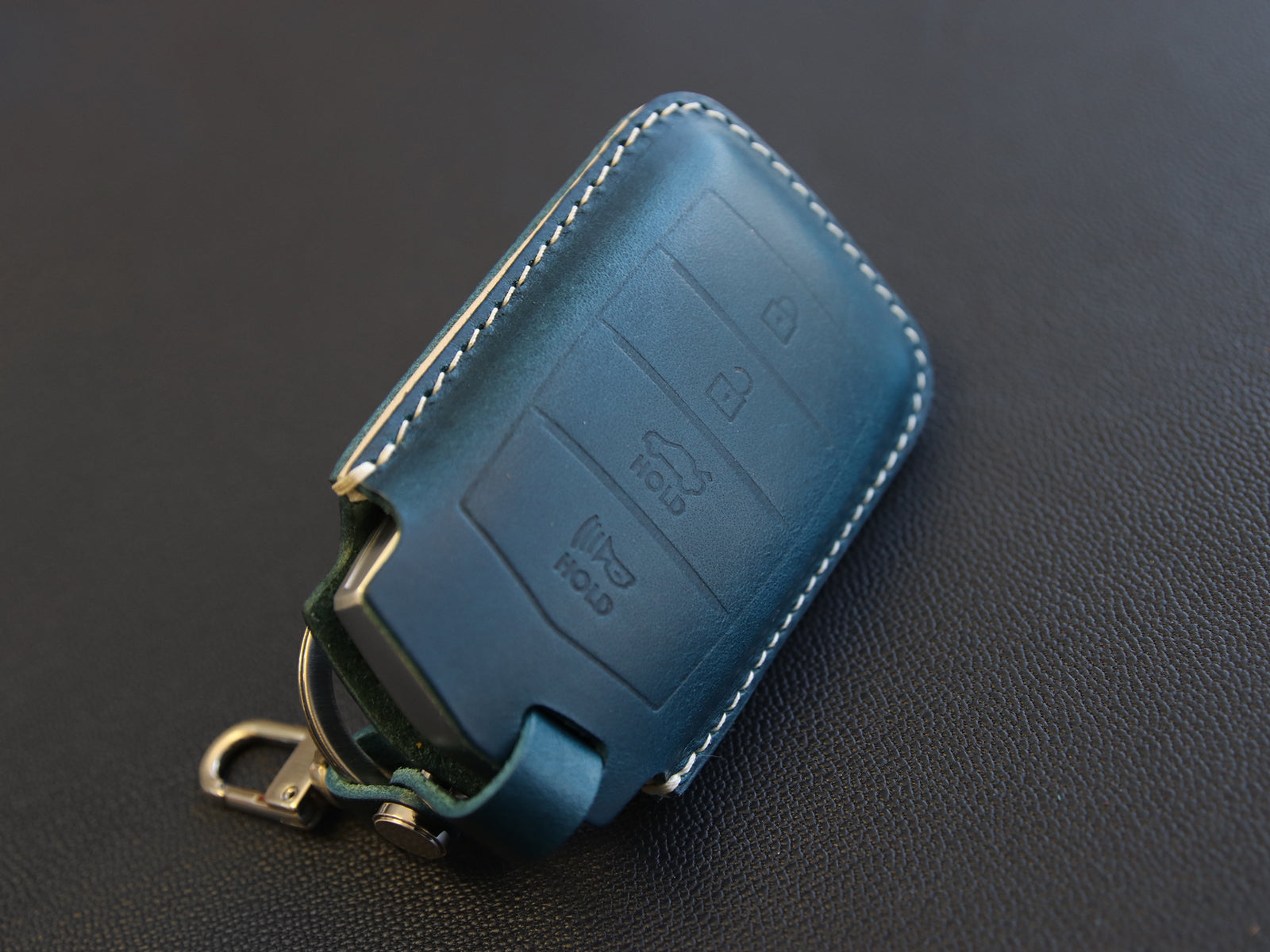 Genesis [1-4] Leather Key fob Cover- G70 G80 G90 Keycase Remote key Sleeve - Italian Leather