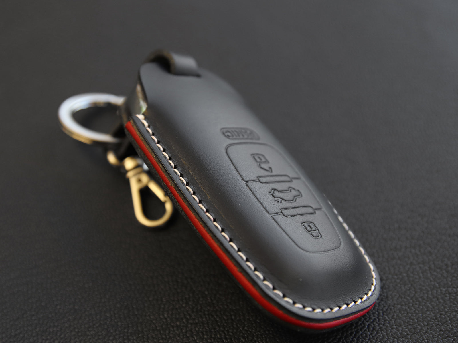 Audi Series [1] Key Fob Cover Leather Case - A3 A4 A5 A6 A7 S5, S7 Q5 RS - Handcrafted in USA