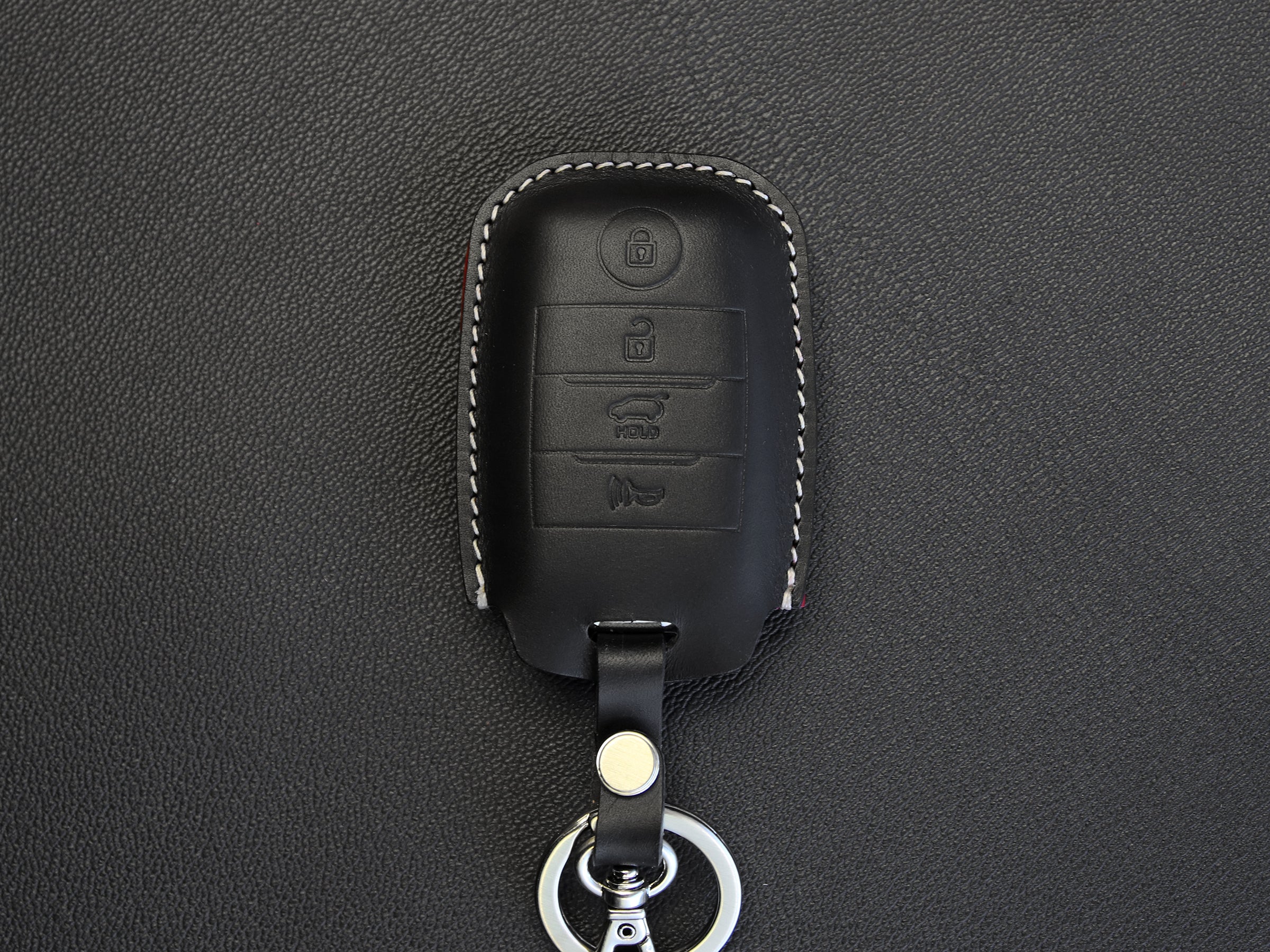 Kia [1-4] Key Cover - K3, K5, Cerato, Forte, Sorento, Rio, Rio5 - Italian Veg-Tanned Leather - 4 Buttons