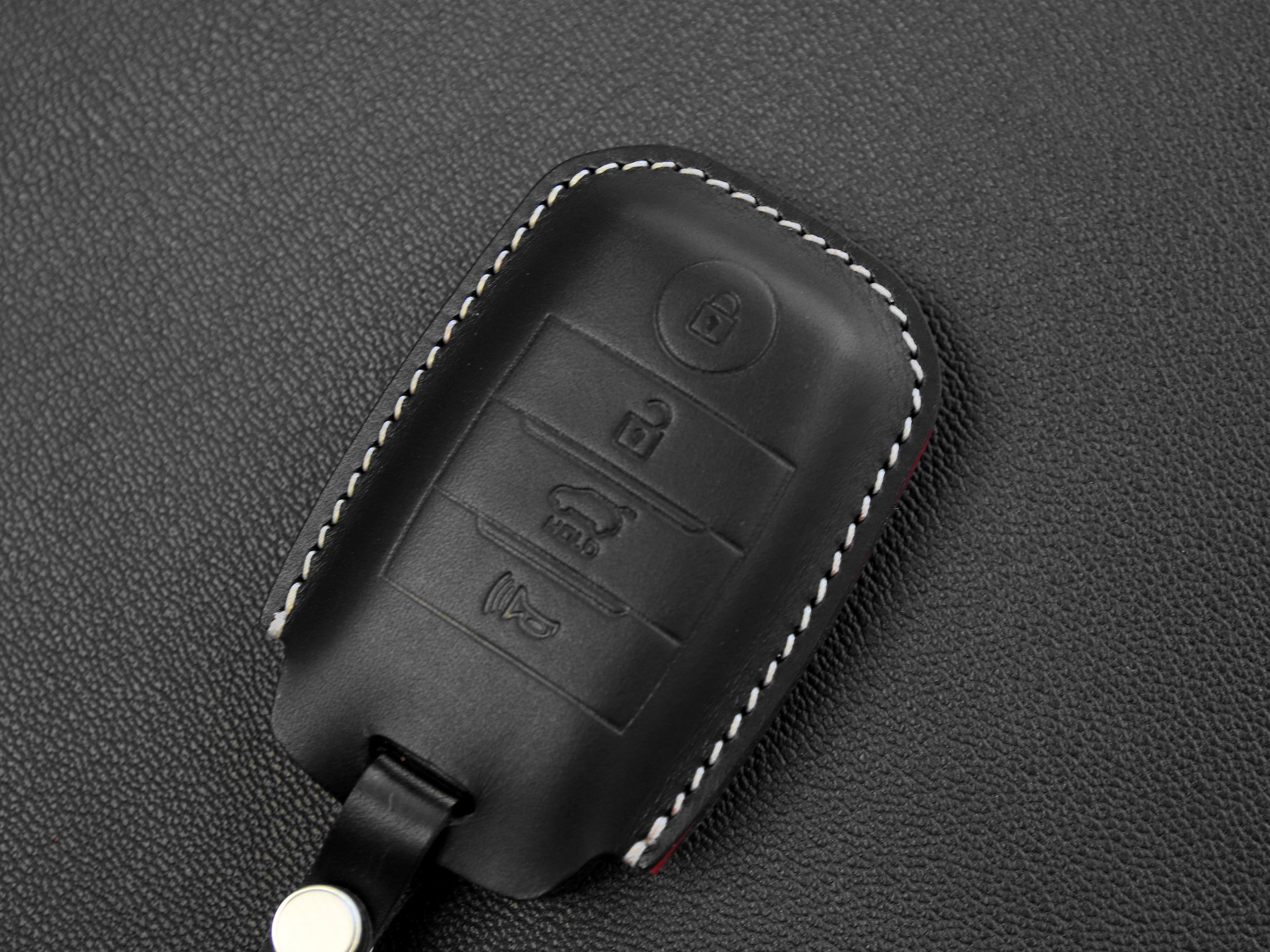Kia [1-4] Key Cover - K3, K5, Cerato, Forte, Sorento, Rio, Rio5 - Italian Veg-Tanned Leather - 4 Buttons