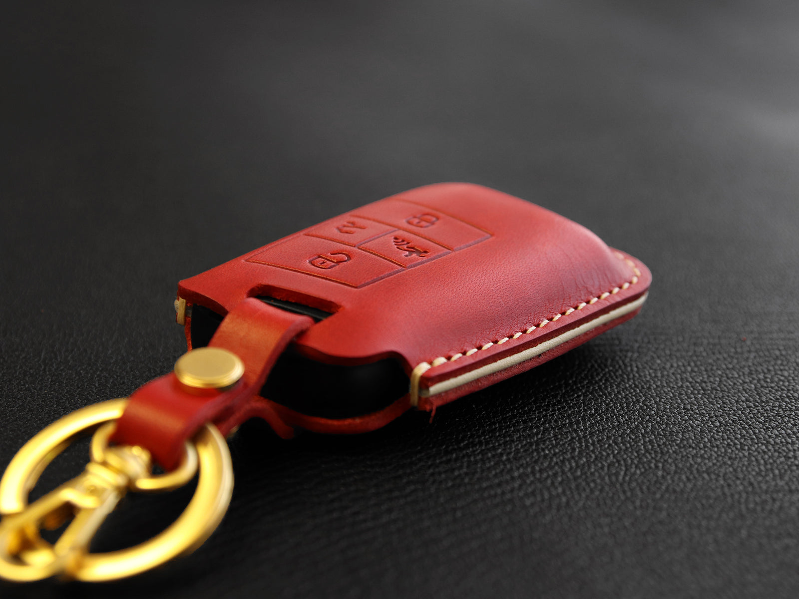 Volkswagen Series [2] Key fob Cover - GOLF, Passat, Tiguan, Skoda, Octavia, Atlas - Italian Veg-Tanned Leather