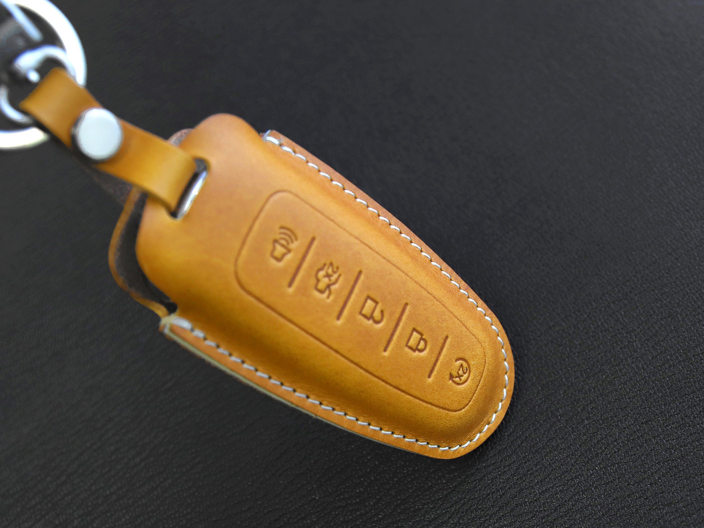 Ford [3-5] Key Fob Leather Case Fits C-Max Edge Escape Expedition Explorer Flex Focus Taurus MKS MKT MKX