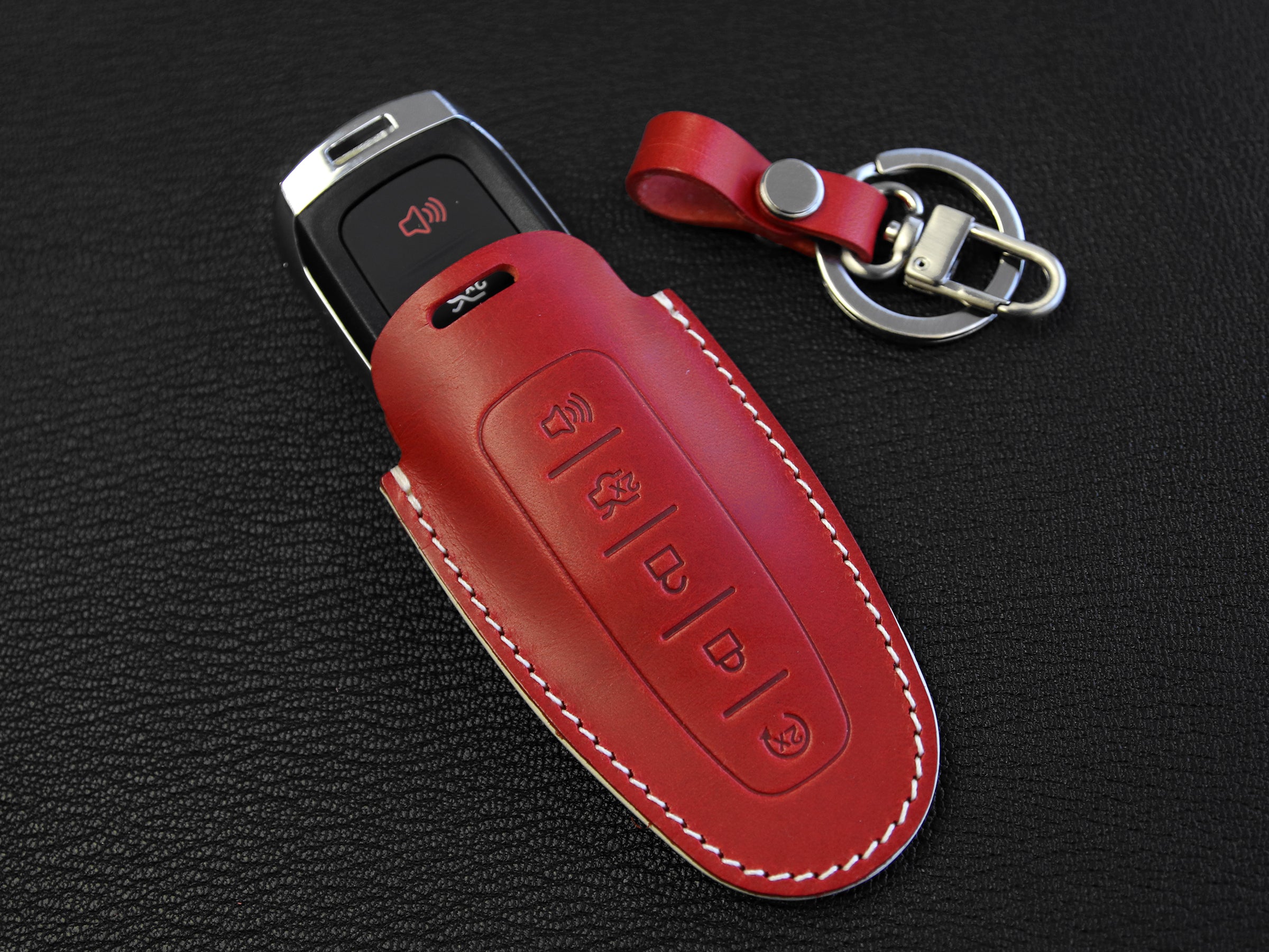 Ford [3-5] Key Fob Leather Case Fits C-Max Edge Escape Expedition Explorer Flex Focus Taurus MKS MKT MKX