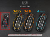 Porsche Series [02] Leather Key Fob Cover - Taycan Cayenne Panamera Macan 911 918 996 997 991 992 Boxster - Personalized Stamp