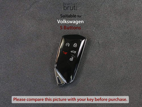 Suede Leather Car Key Fob Cover Case Skin Bag For VW Golf GTI MK8