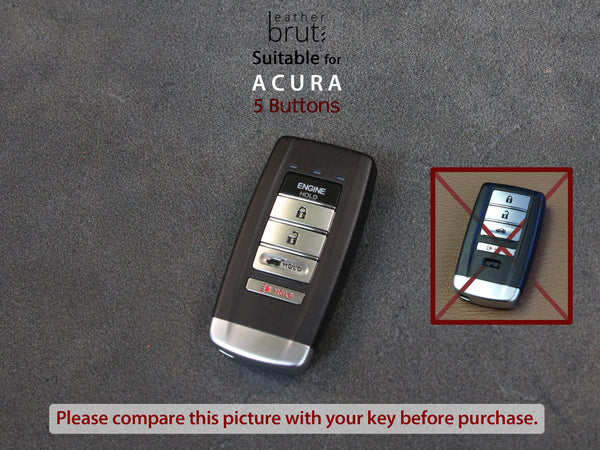 Acura [2] Series Key Fob Leather Case - TLX RLX CDX5 RDX MDX - Handcrafted in USA - Personalized Stamp
