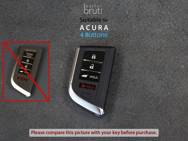 Acura Series [3] Key Fob Cover - Italian Premium Leather - MDX RDX RLX ILX TLX CDX NSX - Personalized Stamp