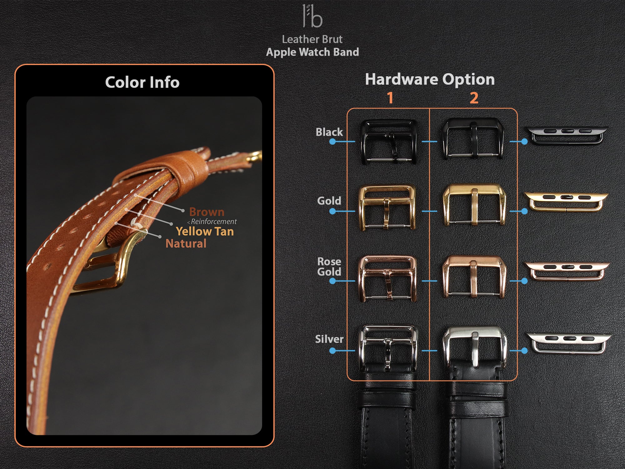 Apple Watch Leather Band - Brown -[V1] - Italian Veg-Tanned Leather - Handcrafted in USA