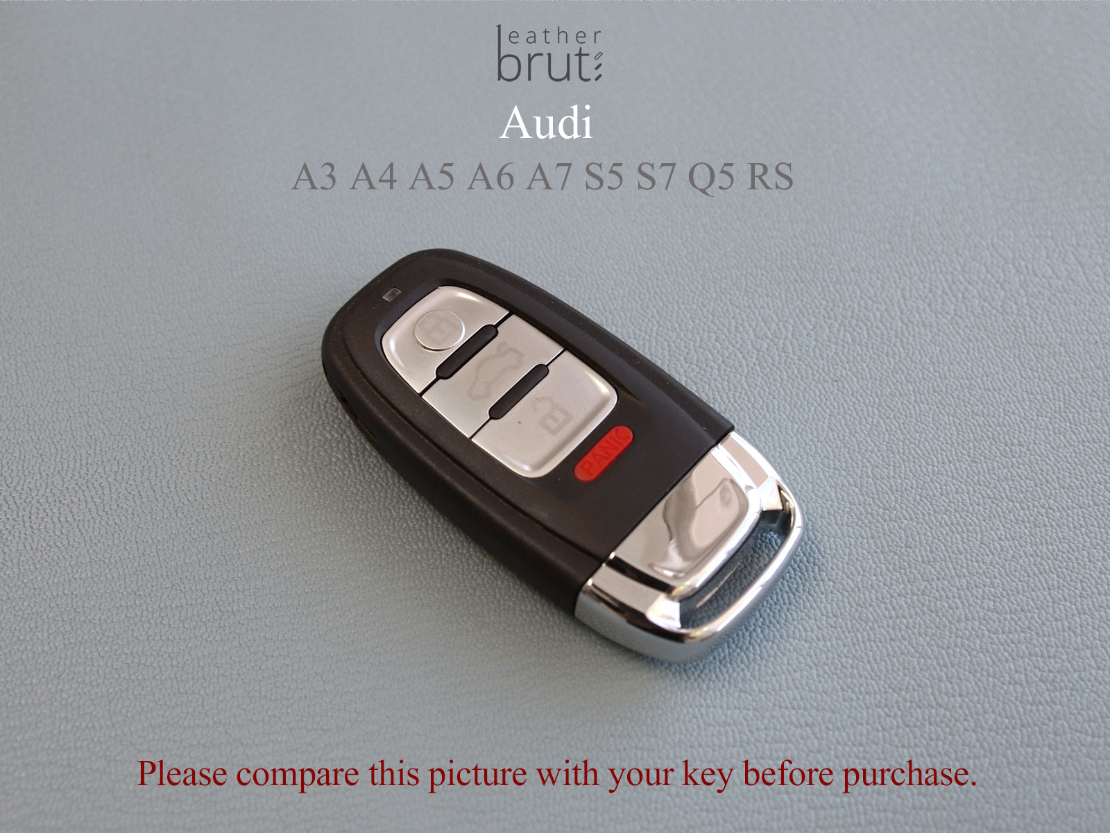 For Audi Key Fob Cover Case, Metal Key Fob Case for Audi A3 A6 A7
