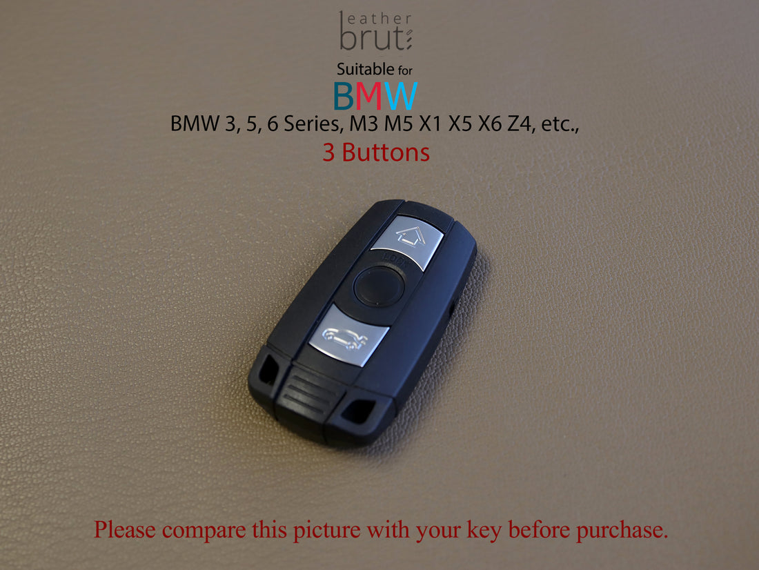 BMW [03] Key Fob Leather Case - BMW 3 5 6 Series M3 M5 X1 X5 X6 Z4 &amp; more