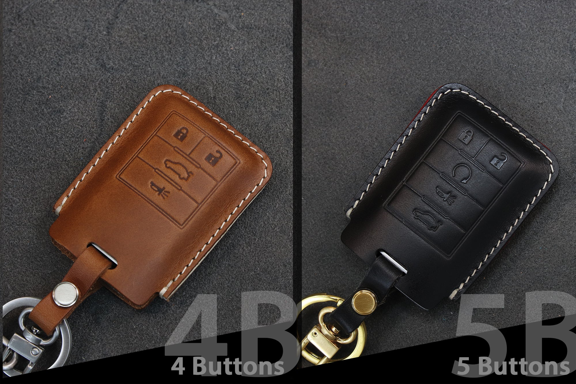  Cadtealir Italian Leather Key Fob Cover Case holder