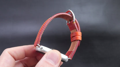 Apple Watch Leather Band - Orange - [V1]- Italian Veg-Tanned Leather - Handcrafted in USA