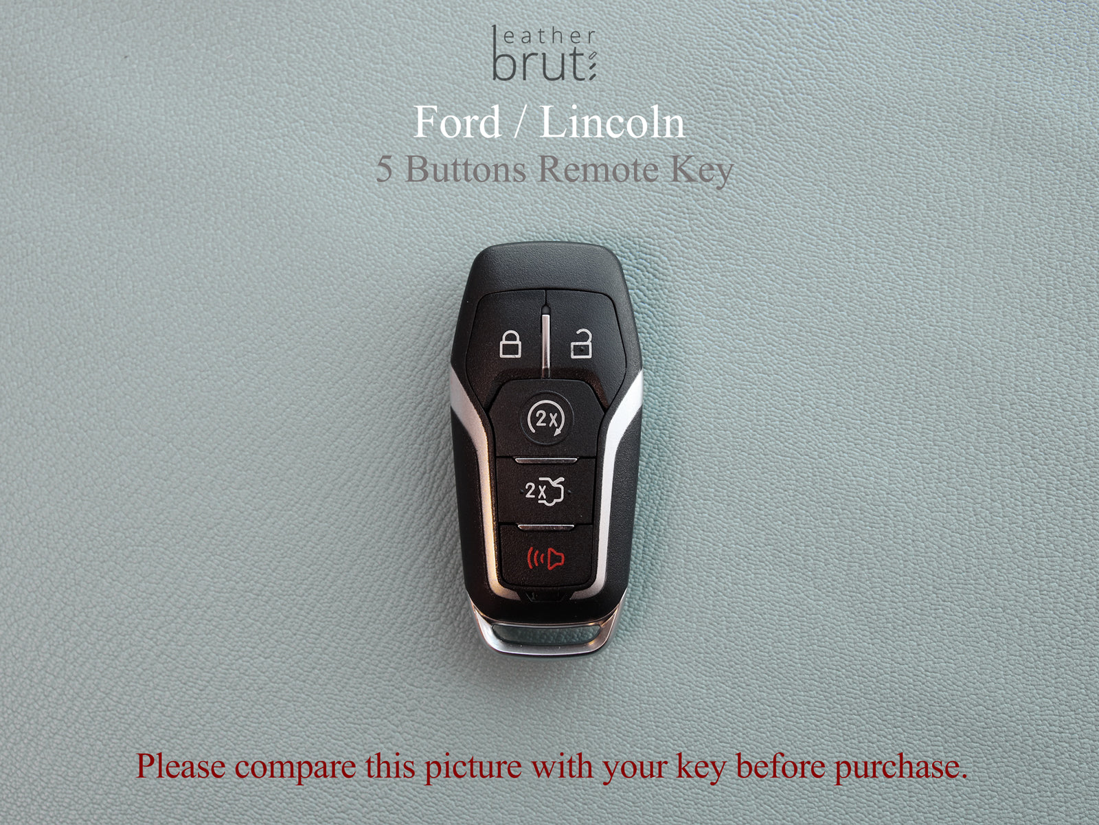 Lincoln / Ford [1-5] Leather Key Cover for MKC MKX MKZ Explorer Taurus F-150
