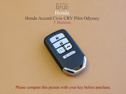 Honda [1-5] Key Fob Leather Case Fits Accord Civic CRV Pilot Odyssey