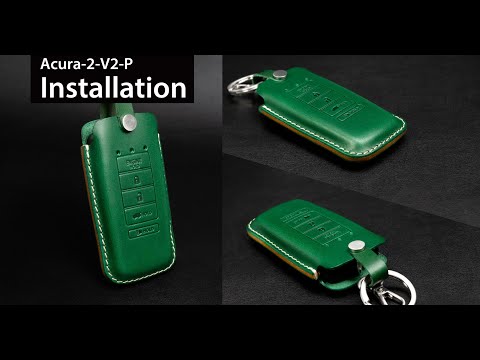 Acura [2-V2] Leather Key Fob  Case - Handcrafted in USA - Personalized Stamp