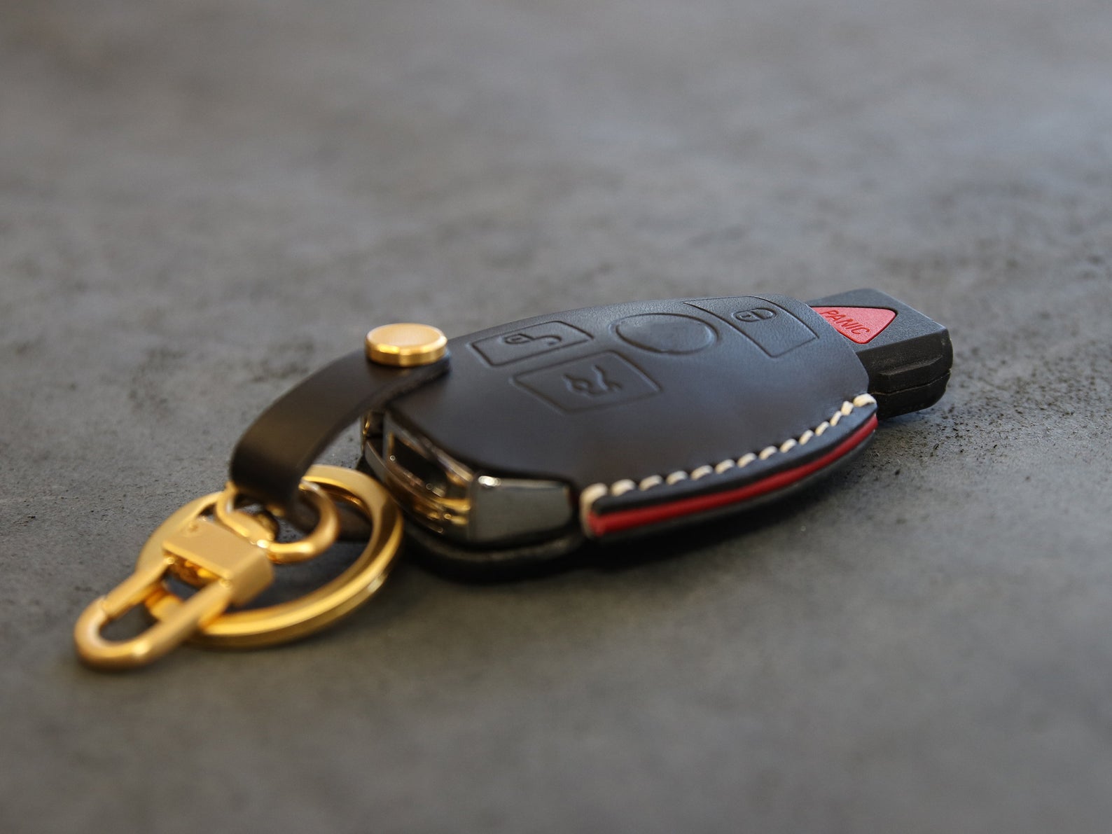 Mercedes Benz [01A] Key Fob Leather Case For 3 Buttons Remote Key Cover
