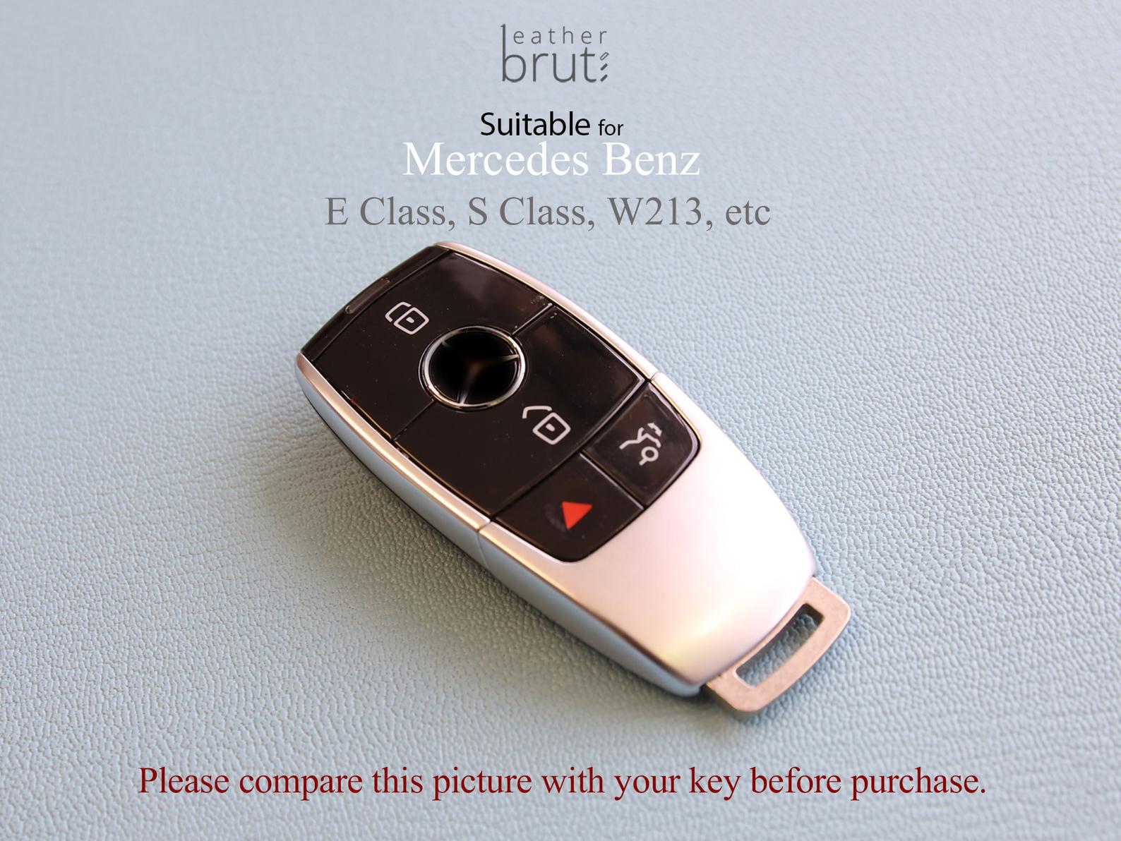 Mercedes Benz [2-4] Key Fob Cover - E Class, S Class, W213 - Italian Veg-Tanned Leather