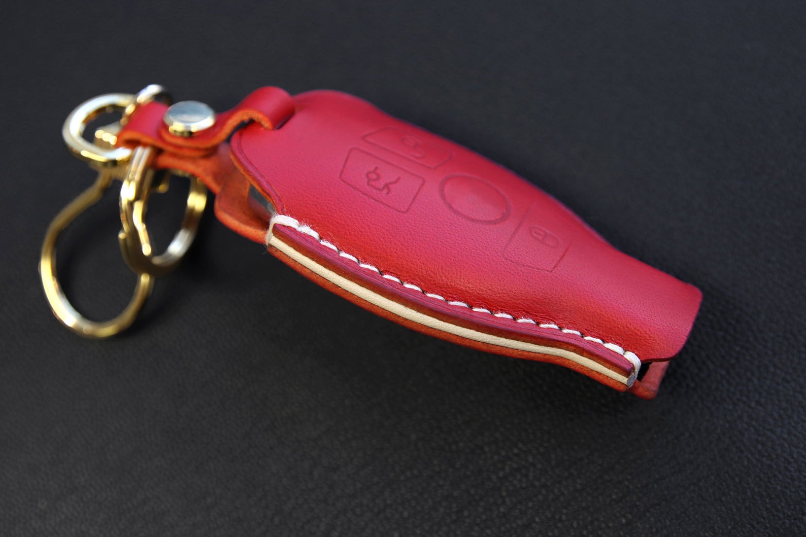 Mercedes Benz [01] Key Fob Leather Case For 2/3 Buttons Remote Key Cover