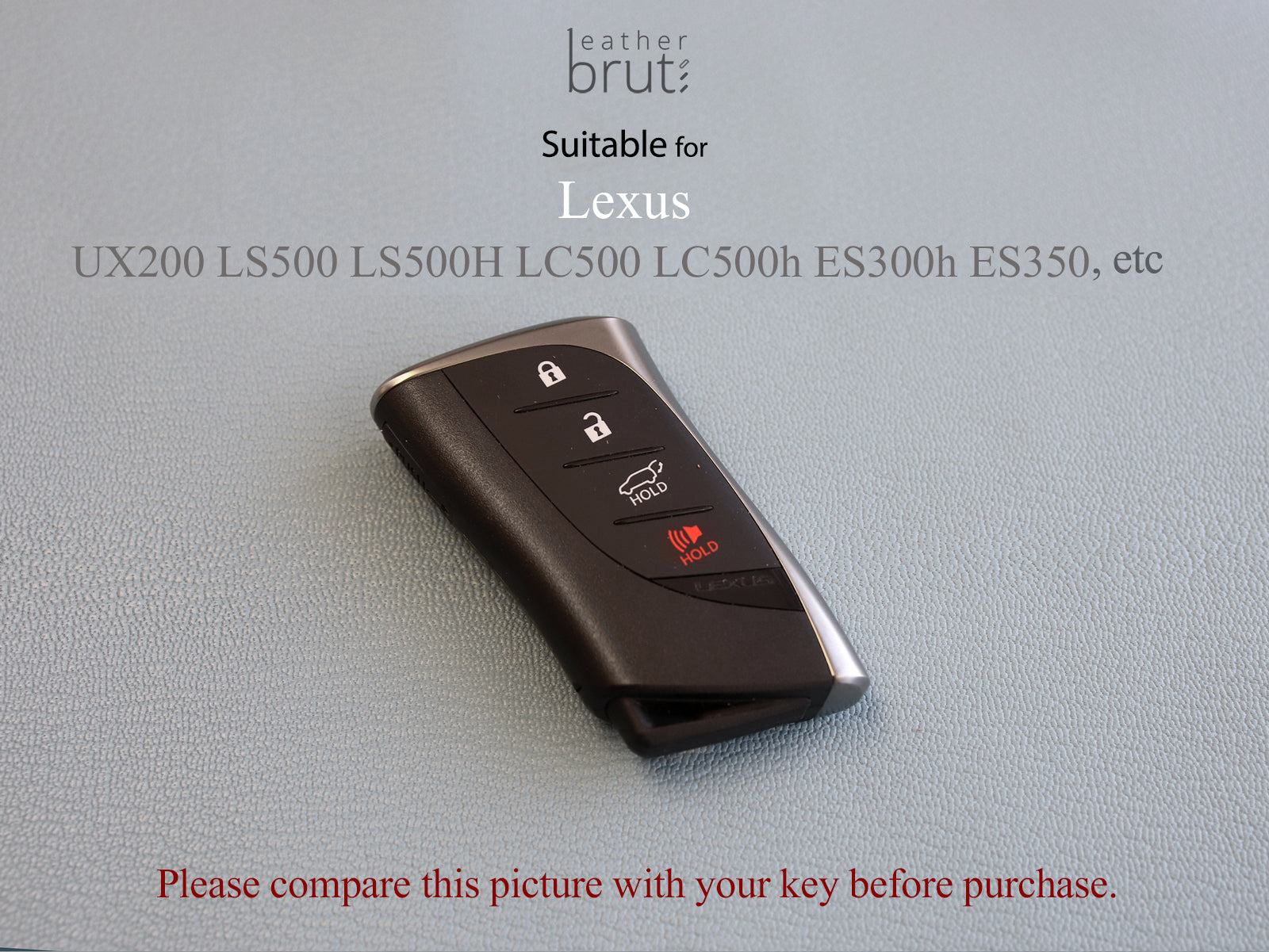 Lexus Series [2] Leather Key fob Cover - UX200, LS500, LS500H, LC500, LC500h, ES300h, ES350 - Italian Veg-Tanned Leather