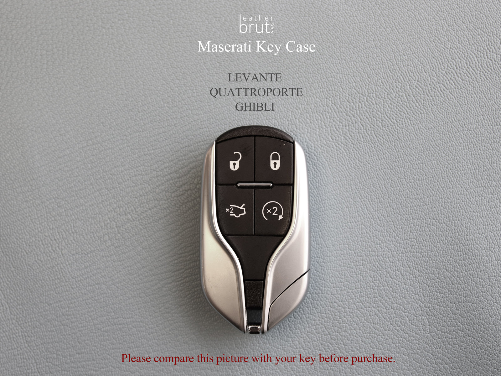  Wasben Car Logo Genuine Leather Keychain for Maserati Levante  GT Quattroporte Ghibli Series, Universal, Fit Maserati : Automotive