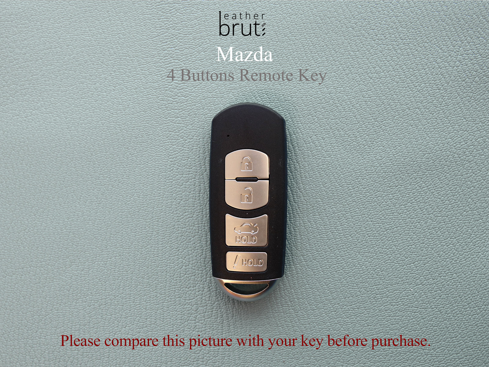 Mazda [1-4] Key Fob Cover Case Leather Sleeve Keyless Entry - Mazda 3 6 CX-7 CX-9 MX-5 Miata - 4 Buttons Smart Key -Italian Leather