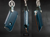 BMW [4-V2] Series Leather Key Fob  Case - F98 X4M LCI, G18 X5, G07 X7 LCI, G70 7 Series, G09 XM, U11 X1, I20 iX