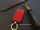 Polestar Series [1] Leather Key Fob Case for Polestar 2 - Italian Leather - Personalized Stamp