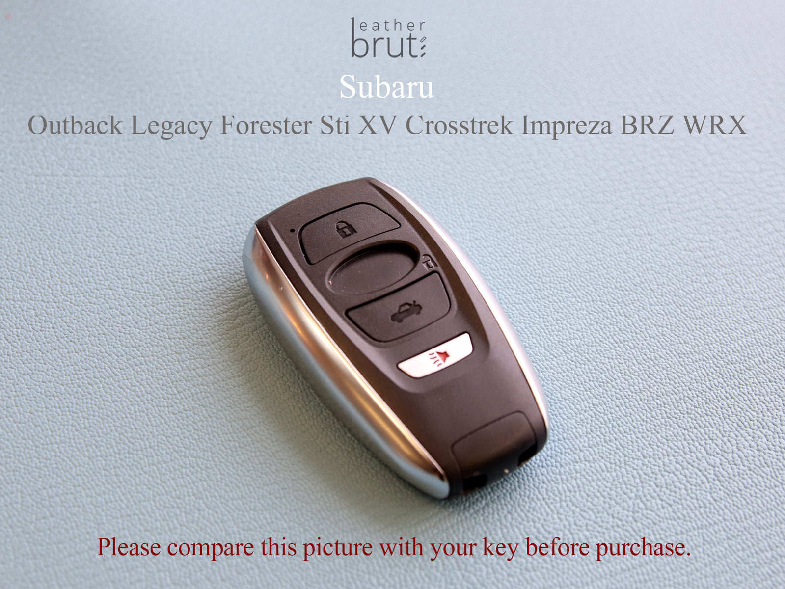 black brown Leather Car Key Cover With Buckle For SUBARU Forester Outback  XV Legacy Car keys Auto accessories