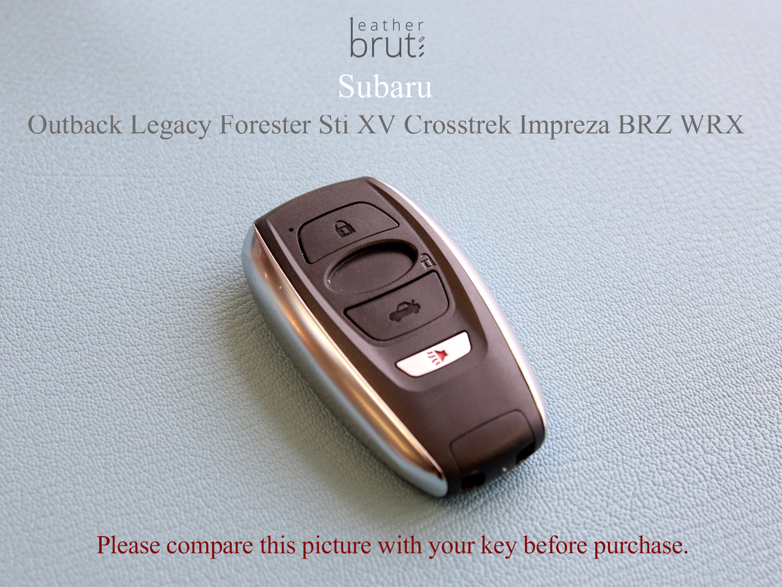 Subaru Series [1] Leather Key Fob Cover - Outback Legacy Forester Sti XV Crosstrek Impreza BRZ WRX - Italian Veg-Tanned Leather